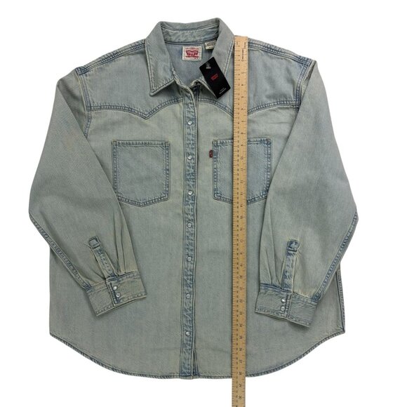 Levi’s Men’s Western Denim Shirt XL Relaxed Fit Snap Front Blue NWT - Picture 14 of 16